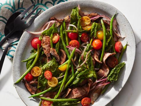 Grilled Flank Steak, Portobello and Green Bean Salad