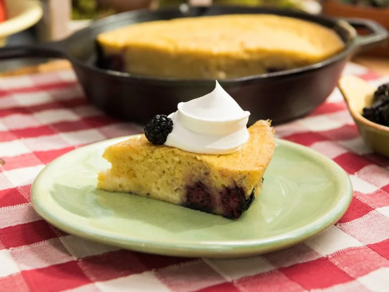 Gesine Prado makes Blackberry Cornbread Cake, as seen on The Kitchen, Season 17.
