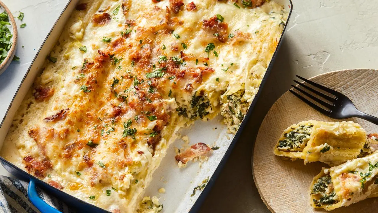 Chicken Alfredo Manicotti