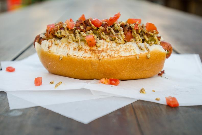It’s easy to get overwhelmed by the number of toppings available at this NOLA joint – the 30-plus options include crawfish etouffee and blackberry sauce. You could ask for the chef’s choice or choose one of their Haute Dogs like the Bacon Werewolf, a lightly smoky Slovenian sausage that’s topped with bacon, sauerkraut, dill relish, grilled onions, chopped tomatoes and Creole mustard.