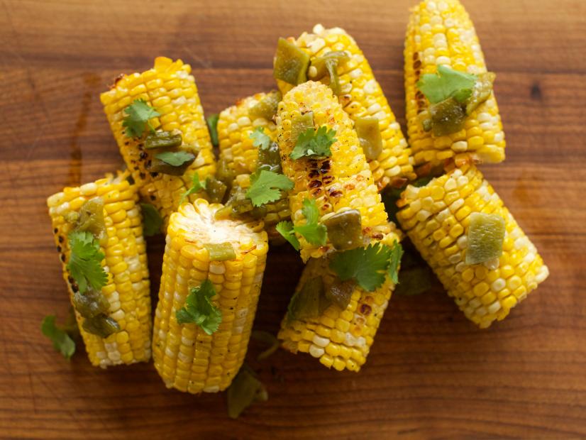 Close-up of Roasted Corn with Chili Butter, as seen on The Pioneer Woman, Season 19.
