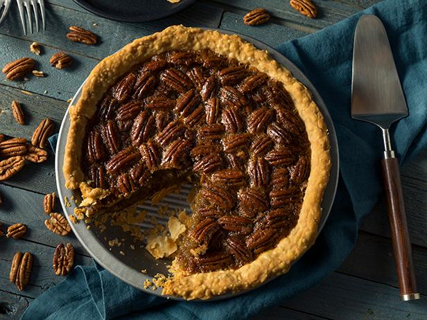 Sweet Homemade Crunchy Pecan Pie Ready to Eat