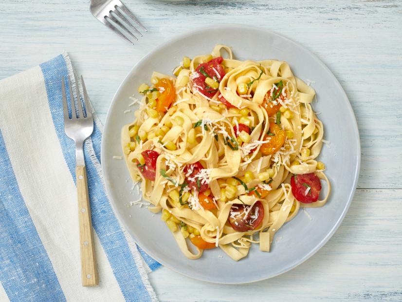 tagliatelle corn cherry toms