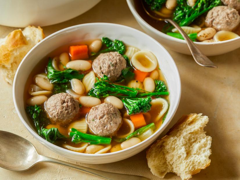 Rachel Ray's Veal Meatball and Broccoli Rabe Stoup