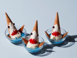 Shark Bite Ice Cream Sundaes