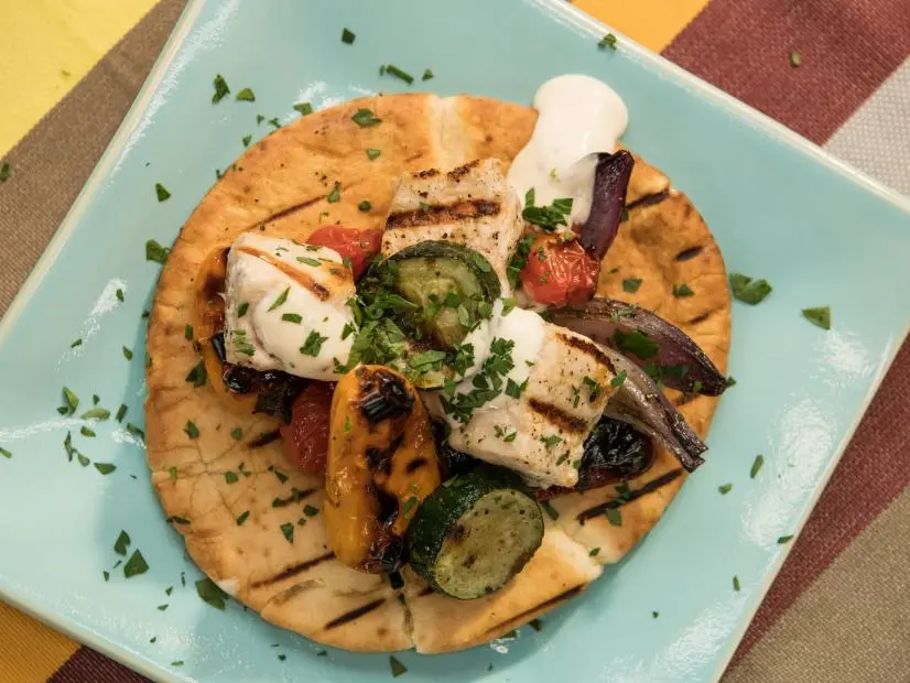 Grilled Vegetable and Swordfish Kebabs Recipe Geoffrey Zakarian