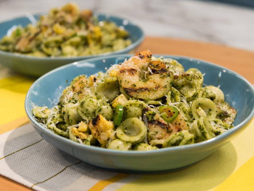 Pesto Orecchiette with Grilled Shrimp and Corn Recipe Geoffrey