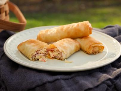 Closeup of phyllo ham and cheese pockets as seen on Baked in Vermont Season 2