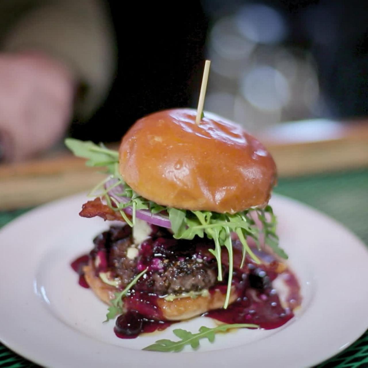 Blue Cheese Bacon Burger with Apple Chutney • A Table Full Of Joy