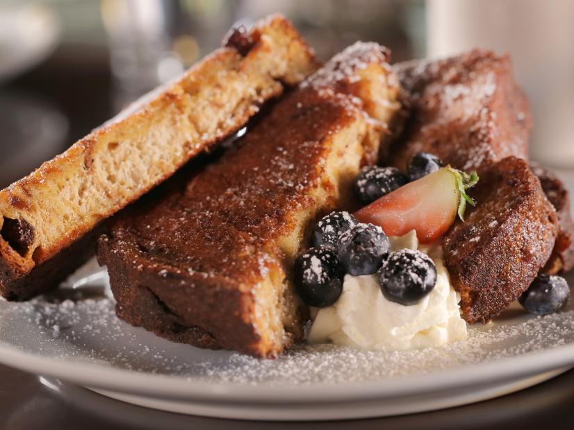 The Wrightsville Beach Frenct Toast as Served at Sweet and Savory in Wilmington, North Carolina, as seen on Diners, Drive-Ins and Dives, Season 28.