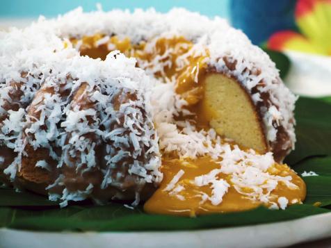 Tropical Coconut Cake with Mango Center