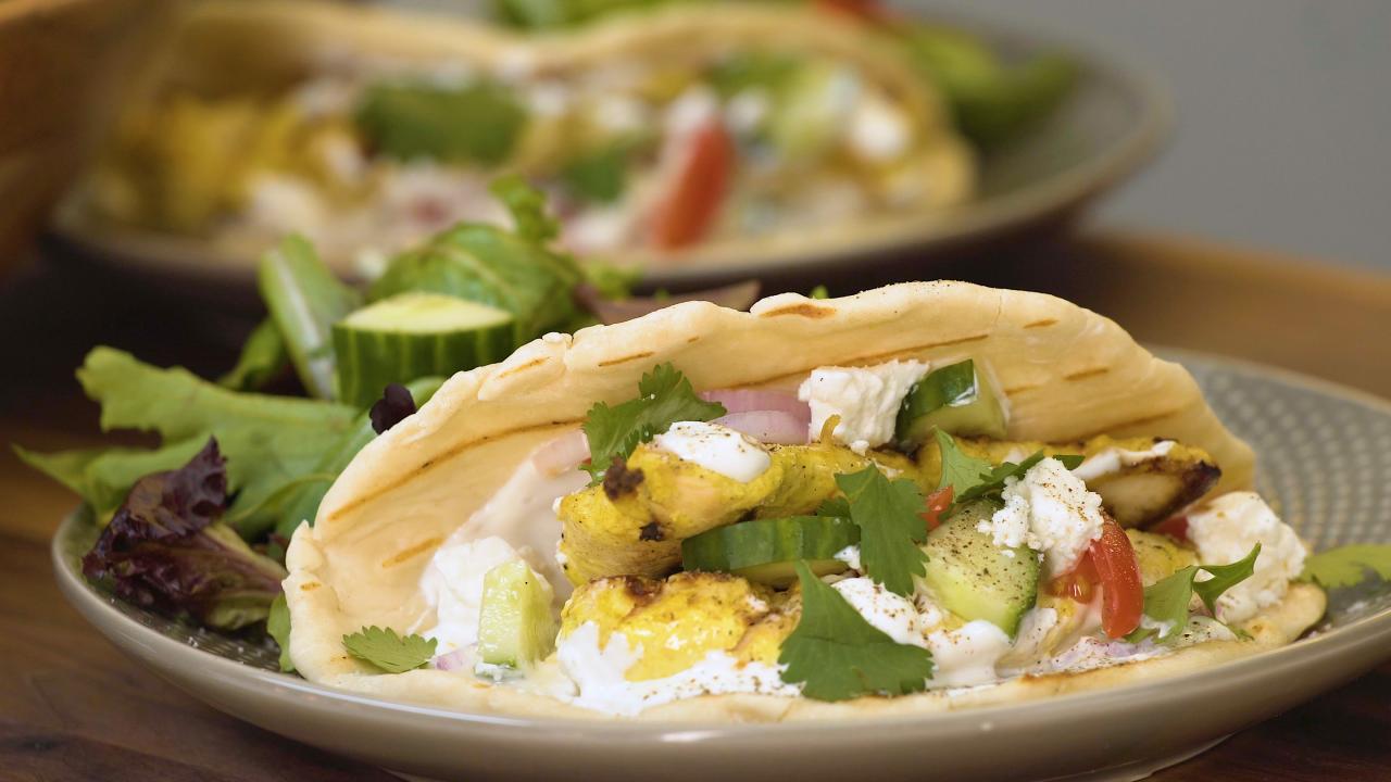 YogurtMarinated Chicken Flatbread Recipe Food Network Kitchen Food