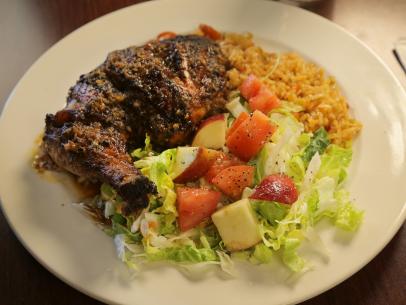 Jerk Chicken as Served at Pam's Kitchen in Seattle, Washington, as seen on Diner's Drive-Ins and Dives, Special.