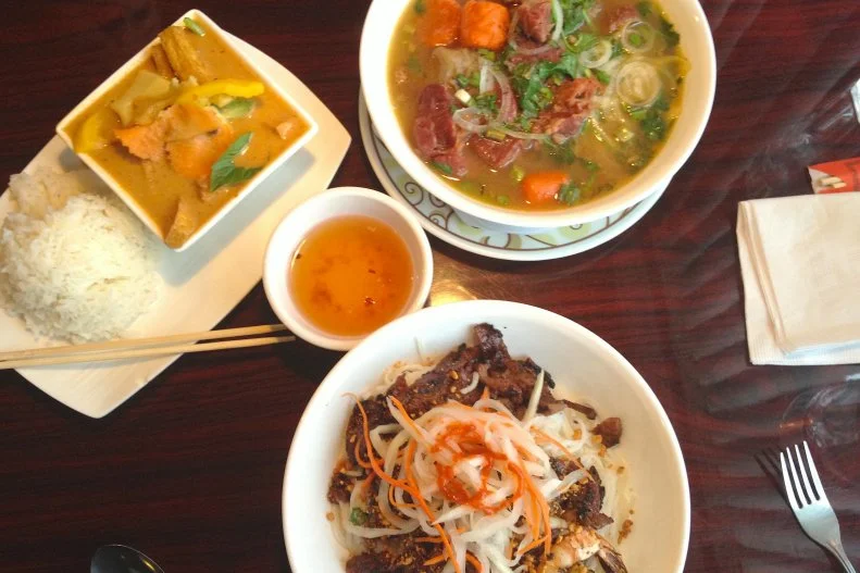 In a city rife with good Vietnamese food, Saigon stands out for its seemingly endless and family friendly menu offerings. From the go-to phó and spring rolls to delicately seasoned Chim Cut Chien Bo (Roasted Quail in Butter,) the west side restaurant strives to elevate its dishes from the typical selection. Unless you’re accustomed to the exotic flavor, don’t fall for the free durian candy on the way out the door.