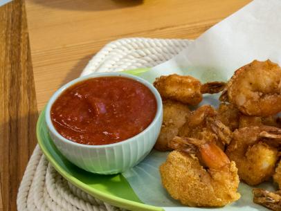 Co-host Katie Lee's dish Fried Shrimp, as seen on The Kitchen, Season 17.