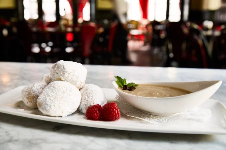 Doughnuts were made for dunking, dipping and devouring, and at Toulouse you will do all of the above. The delicately rounded French doughnuts on the dessert menu are doused with powdered sugar and served alongside a generous helping of velvety cappuccino pot de crème. With more of a cake-like consistency, these doughnuts are supremely rich, and not bad with a fizzy glass of Champagne. Sip and savor slowly though — with its swanky River Oaks District address, you’ll find a $9 price tag on this plate of doughnuts.