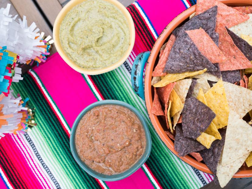 Food beauty of charred salsa and chips, as seen on Food Network’s Trisha’s Southern Kitchen Season 12