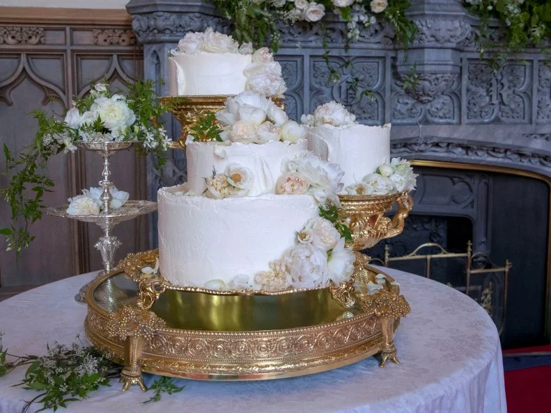 The wedding cake by Claire Ptak of London-based bakery Violet Cakes in Windsor Castle for the wedding of Meghan Markle and Prince Harry. PRESS ASSOCIATION Photo. Picture date: Saturday May 19, 2018. See PA story ROYAL Wedding. Photo credit should read: Steve Parsons/PA Wire