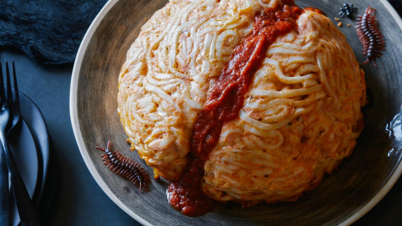 Meatball-Stuffed Pasta Brain