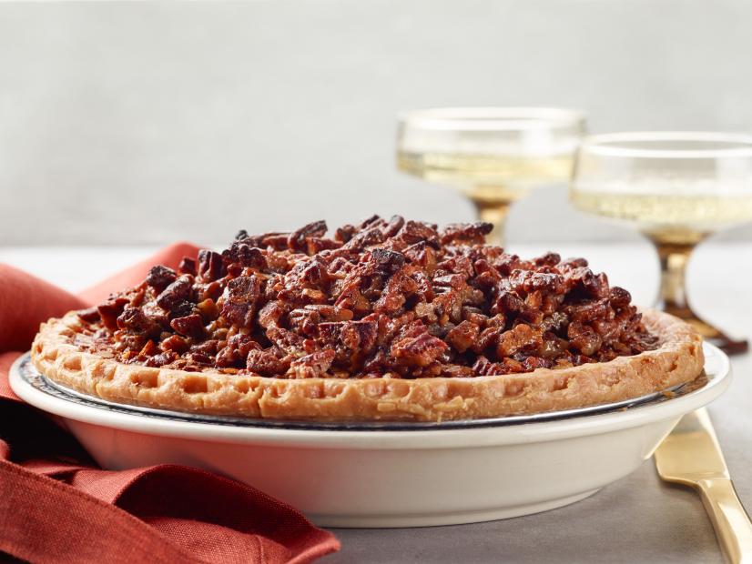 Food Network Kitchen’s Mile-High Pecan Pie for Robicelli Thanksgiving, as seen on Food Network.
