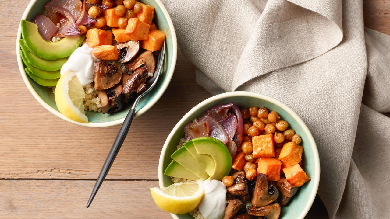 Roasted veggie glow bowl