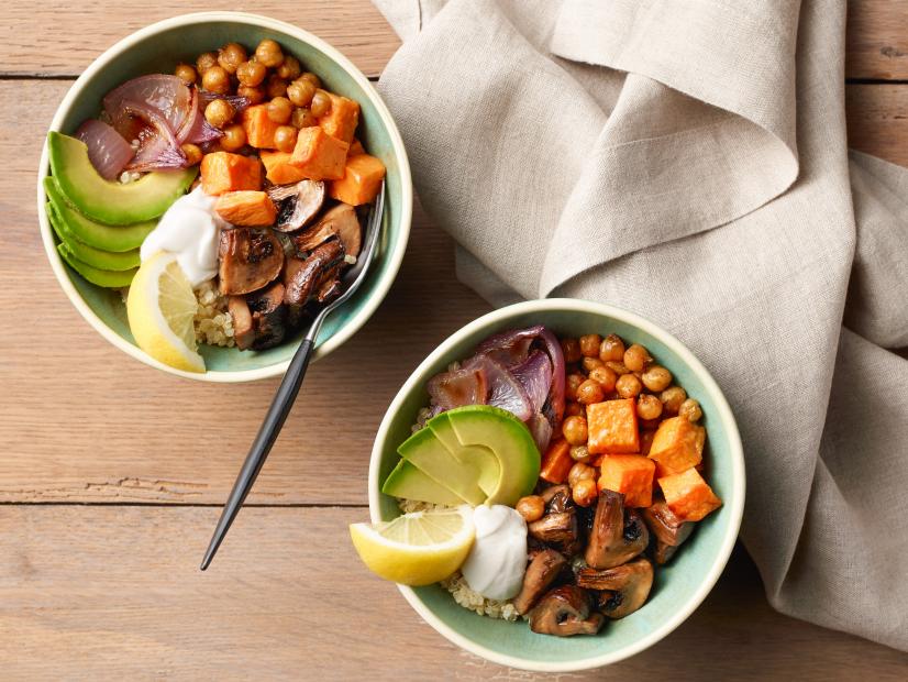 Food Network Kitchen’s Roasted Veggie Buddha Bowl for NEW FNK, as seen on Food Network.