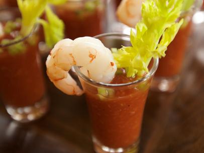 Close-up of Bloody Mary Shrimp Cocktail, as seen on The Pioneer Woman, Season 19.
