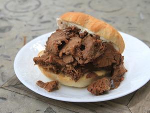 Beef Brisket Sandwich at Brown Bag Deli, as seen on Comfort Food Tour, Season 2.