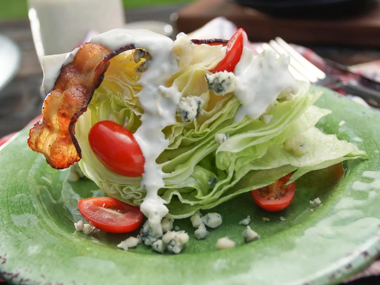 Wedge Salad with Crispy Bacon and Blue Cheese Dressing