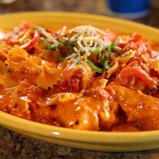 Chicken and farfalle with vodka sauce from Piccini's in Atlantic City, NJ, as seen on Food Network's Diners, Drive-Ins and Dives, Season 23, Episode DV2313.
