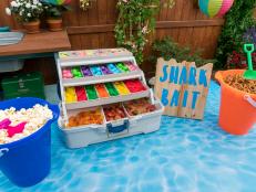 The exterior ingredients table during Piece of Cake Party, as seen on The Kitchen, Season 17.