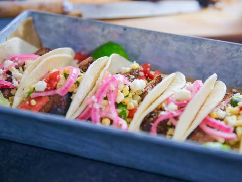 Hearty Brisket Tacos with Pink Pickled Onions
