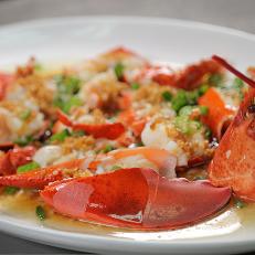 Fresh Steamed Lobster as Served at Grand Harbor in Burlingame, California, as seen on Diners, Drive-Ins and Dives, Season 28.