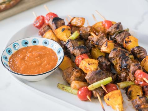 Orange Barbecue Steak Kebabs
