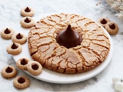 Food Network Kitchen’s Giant Peanut Butter Blossom Cookie Cake.