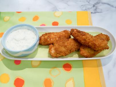 Quinoa-crusted chicken tenders, as seen on The Kitchen, Season 18.