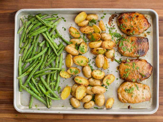 Ranch Pork Chop Sheet Pan Supper Recipe | Ree Drummond | Food Network