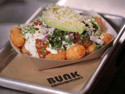 The Mole Tots as Served at Bunk Sandwiches in Portland, Oregon, as seen on DDD Nation, Special.