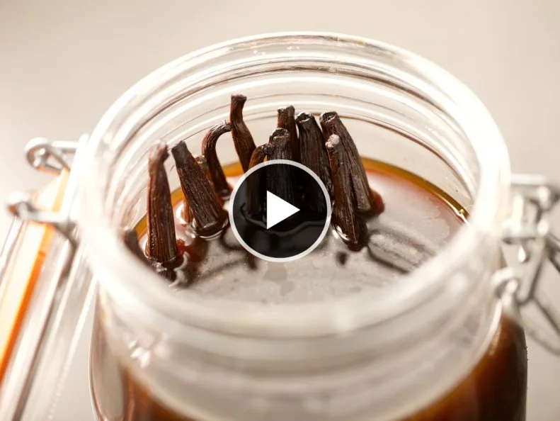 Close-up of Homemade Vanilla Extract