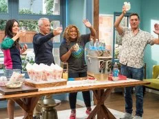 Sunny Anderson and Jeff Mauro make a DIY Wine Spritzer Station, as seen on Food Network's The Kitchen 