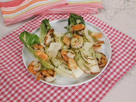 Grilled Romaine with Shrimp and Green Goddess Dressing