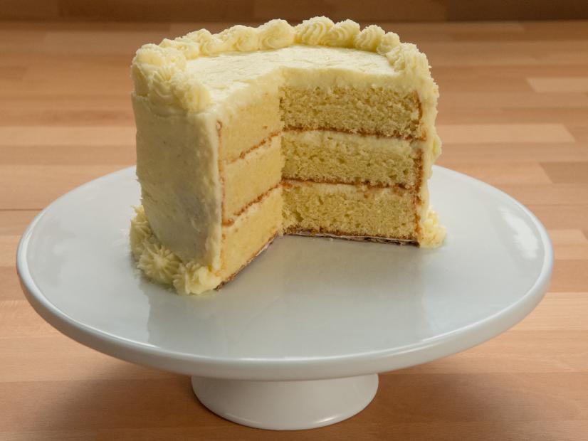 Co-host Anne Burrell's vanilla cake with lemon cream cheese frosting, as seen on Worst Cooks In America, Season 14.