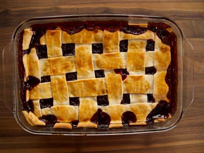 Close-up of Blackberry Cobbler, as seen on the The Pioneer Woman, Season 19.