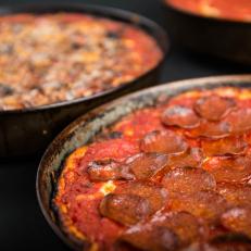 Chicago native Dave Lichterman reps his home city hard with deep-dish pies inspired by his Illinois favorites. Take the addictively crisp, cheese-encrusted edges, for instance. “The cheese edge is a combination of Maillard browning and caramelization, a trick I learned from watching the late master Burt Katz,” Lichterman says. His dough recipe nods to Papa Del’s pies in Champaign, Illinois, where Lichterman attended university. “The dough itself is spongier, sweeter, more brioche-like than most Chicago-style pan pies,” he says. Building upon the ideas of others may well be a practice he carried over from his background in software engineering, an industry known for fostering innovation through collaboration. The resulting pies have made Lichterman, who started the business as a delivery-only operation in 2015, a pizza heavyweight in his own right.  