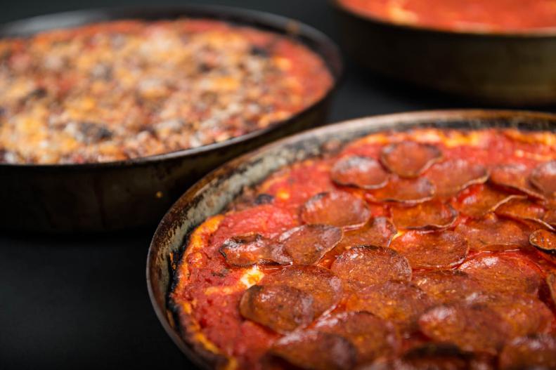 Chicago native Dave Lichterman reps his home city hard with deep-dish pies inspired by his Illinois favorites. Take the addictively crisp, cheese-encrusted edges, for instance. “The cheese edge is a combination of Maillard browning and caramelization, a trick I learned from watching the late master Burt Katz,” Lichterman says. His dough recipe nods to Papa Del’s pies in Champaign, Illinois, where Lichterman attended university. “The dough itself is spongier, sweeter, more brioche-like than most Chicago-style pan pies,” he says. Building upon the ideas of others may well be a practice he carried over from his background in software engineering, an industry known for fostering innovation through collaboration. The resulting pies have made Lichterman, who started the business as a delivery-only operation in 2015, a pizza heavyweight in his own right.  