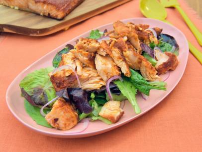 Sunny Anderson makes BBQ Salmon and Easy Salad, as seen on Food Network's The Kitchen