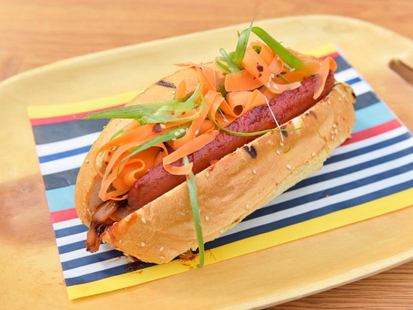 Sunny Anderson makes a Bulgogi Hot Dog, as seen on Food Network's The Kitchen