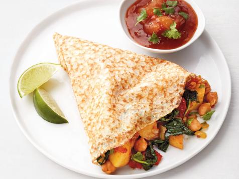 Curried Potato and Chickpea Crepes
