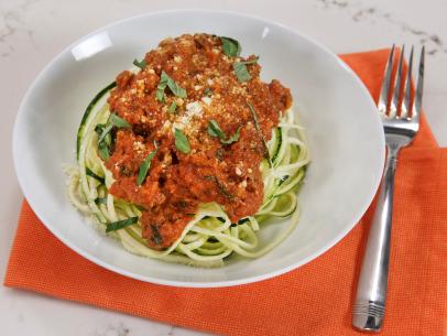 Zoodle Bolognese is displayed, as seen on Let's Eat, Season 1.