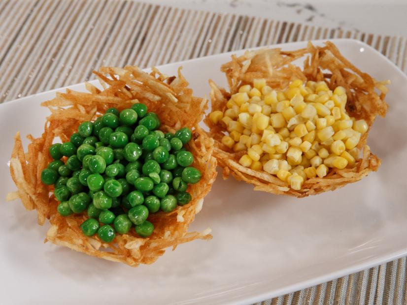 Potato Nests are displayed, as seen on Let's Eat, Season 1.